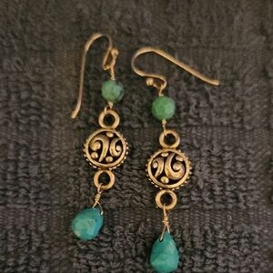 Silver and Turquoise Dangle Earrings